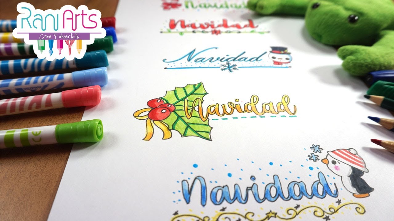 TITULOS DE NAVIDAD - Apuntes bonitos, decoración, bullet journal - Paso a paso 