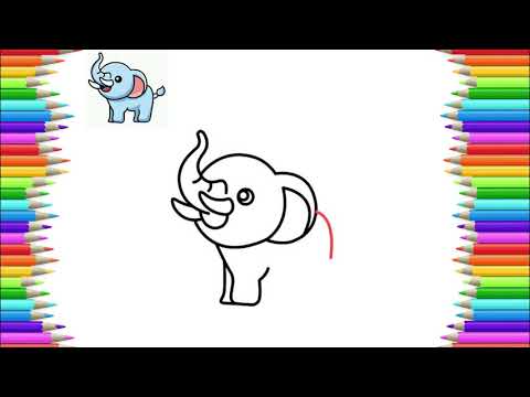 How to Draw Cute Elephant - Animal Easy Drawing Lesson 