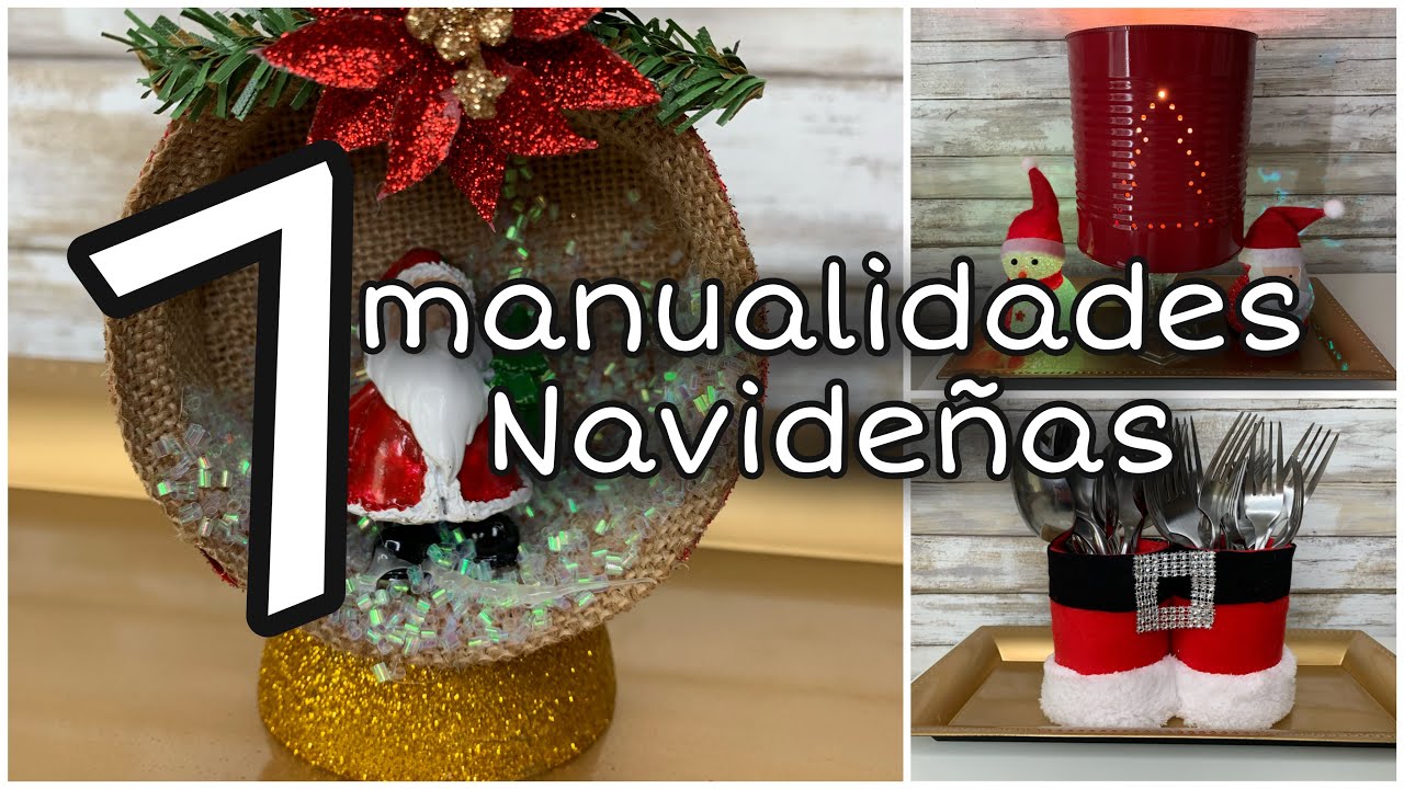 7 MANUALIDADES NAVIDEÑAS CON LATAS/Arranjo Natalino Feito Com Latas/Christmas DIY 