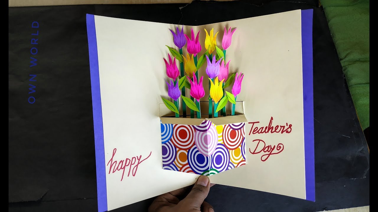 DIY Teacher's Day card/ Handmade Teachers day pop-up card making idea 