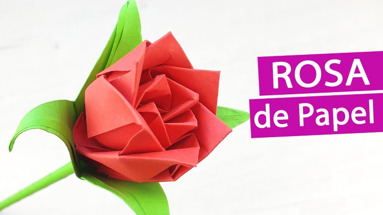 ? Rosa papel fácil y rápida - Flores de papel con Origami 