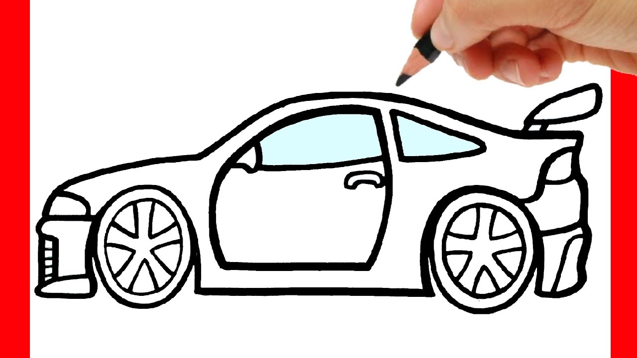 COMO DIBUJAR UN CARRO FACIL PASO A PASO 