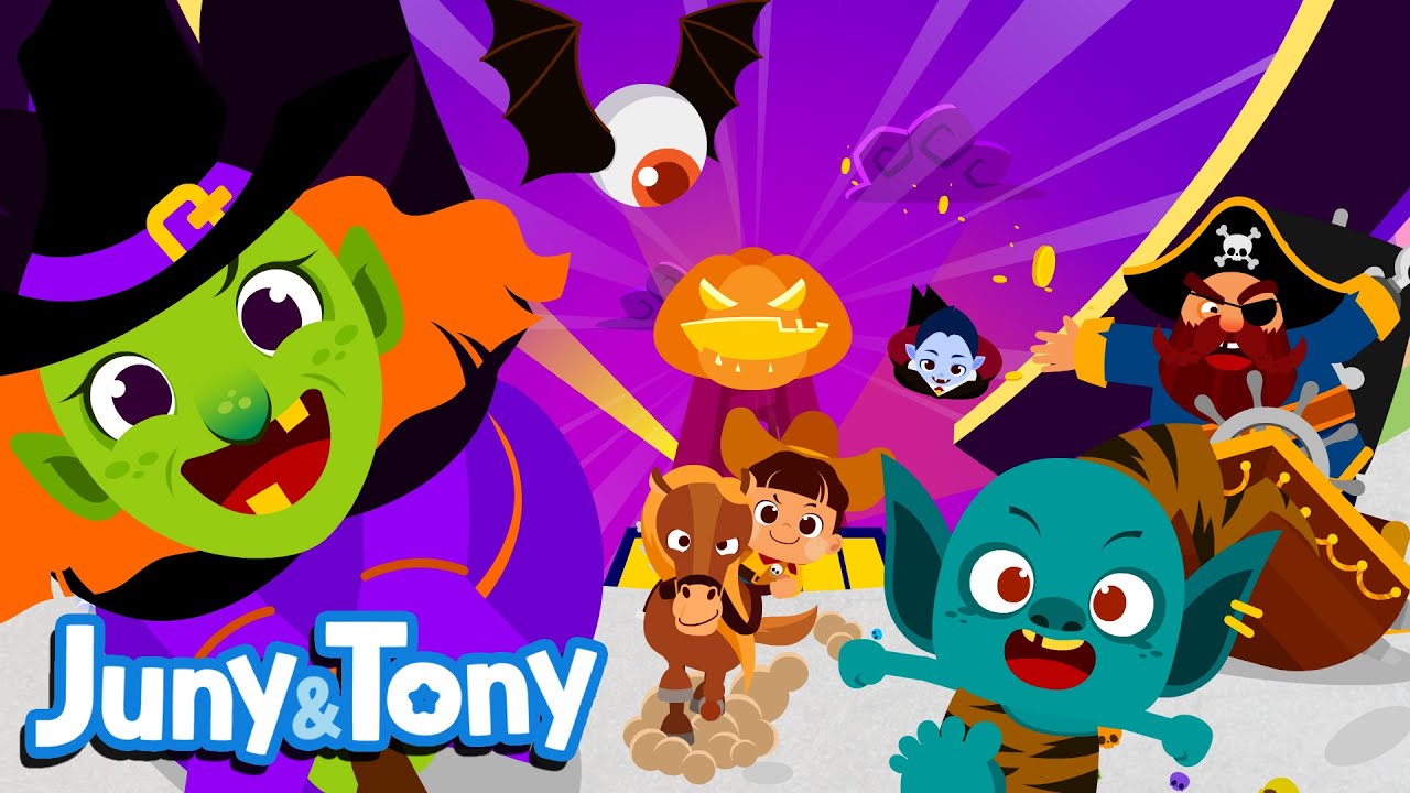 The Fun Halloween Race | Halloween songs for kids l Juny&Tony by KizCastle 