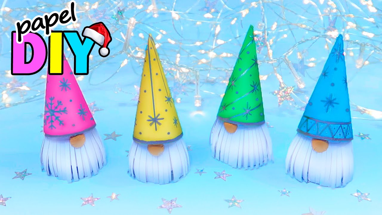 Manualidades de Navidad con Papel - GNOMOS Decoración Navideña 