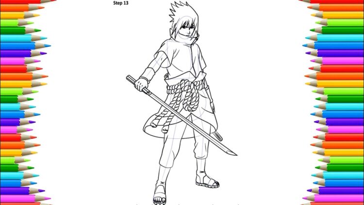 How To Draw Sasuke Uchiha From Naruto Anime Character Easy Drawing Tutorial