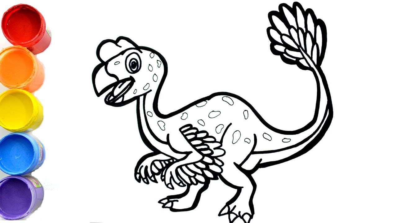 ? (Dinosaurios para niños) ? Como dibujar y pintar un Oviraptor | Dinosaurio Jurásico 