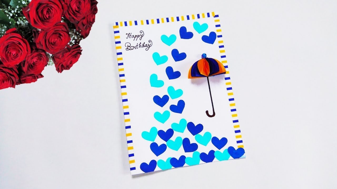 Easy birthday card making ideas | happy birthday card simple and easy | handmade card for birthday 