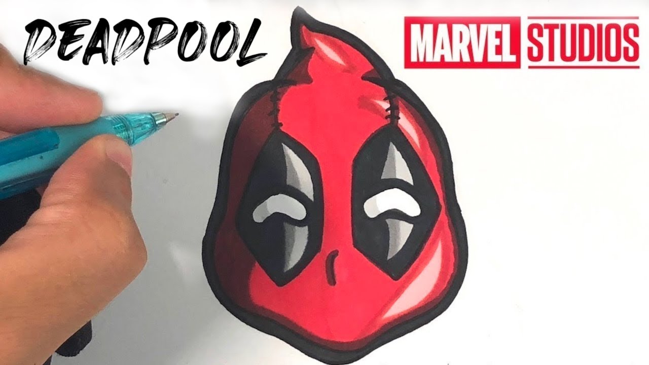 COMO DIBUJAR DEADPOOL EMOJI 