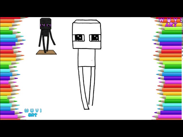 How to Draw Minecraft Enderman - Cute Minecraft Character Easy Drawing Lesson 