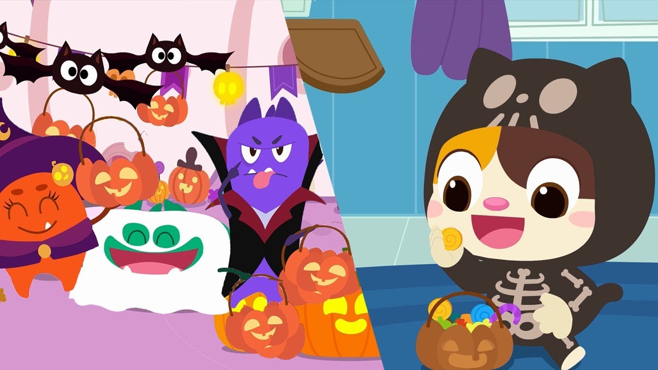 Baby Kitten Loves Halloween Candy | Cavity Germs' Halloween | Halloween Songs | Halloween | BabyBus 