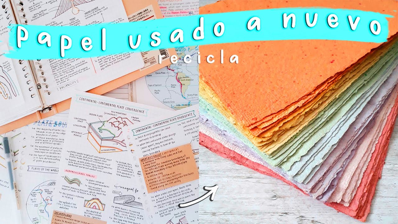 Transforma PAPEL que YA NO USAS en PAPEL NUEVO! Recicla papeles viejos - Tutoriales Belen 1