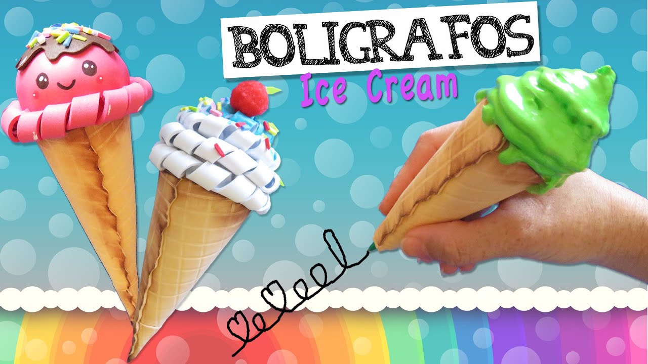 BOLÍGRAFOS Ice Cream - Bolis con forma de Cono Helado 