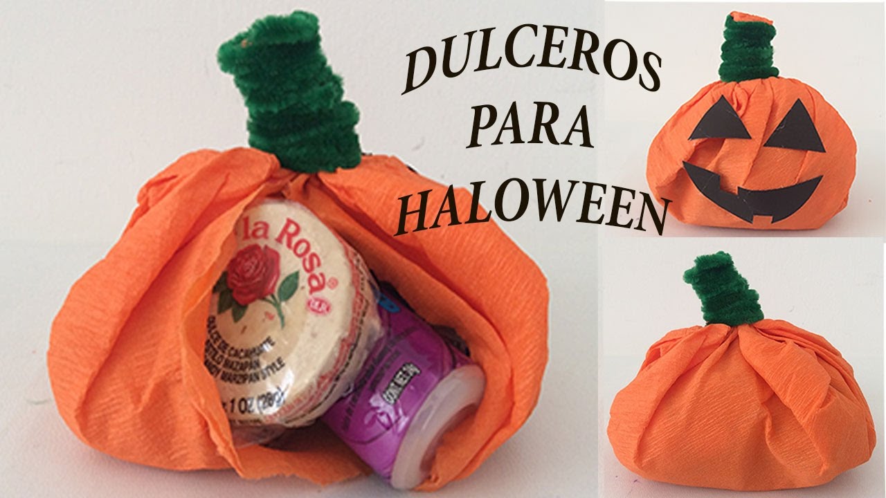 CALABAZA DE PAPEL.HALLOWEEN. Dulcero para Halloween. Paper crafts. . Paper pumpkin. 