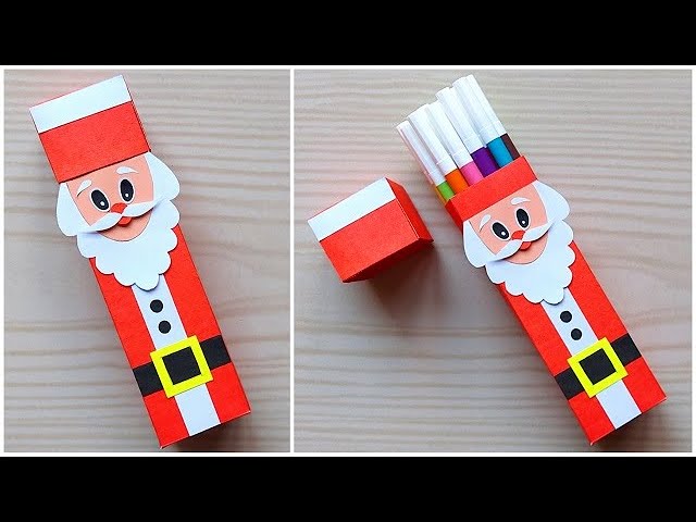 DIY Christmas gift box idea / Christmas gift ideas for best friend / Handmade paper pencil box easy 