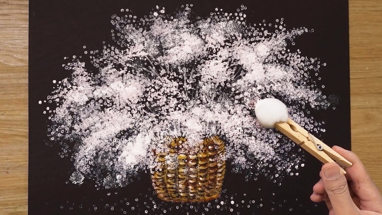 Baby's Breath Painting Technique for Beginners / Acrylic Painting #452 