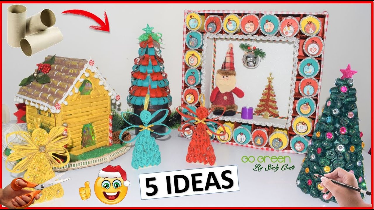 5 MANUALIDADES ? CON ROLLOS DE PAPEL HIGIÉNICO PARA NAVIDAD ? IDEAS CON TUBOS DE CARTÓN 2020 