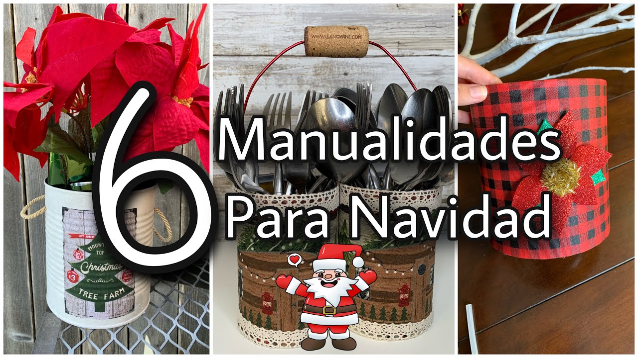 6 MANUALIDADES NAVIDEÑAS CON LATAS/Arranjo Natalino Feito Com Latas/Christmas DIY 2020 