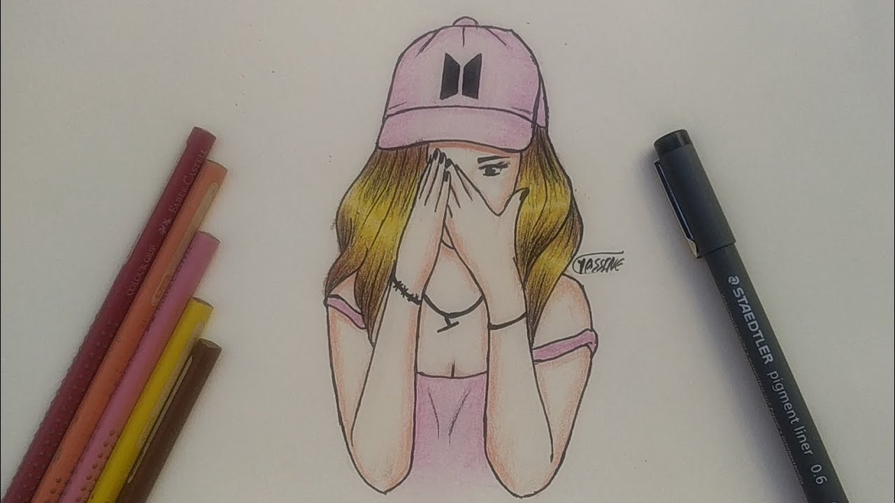 Como desenhar Garota bts Tumblr | COMO DIBUJAR UNA CHICA bts TUMBLR 