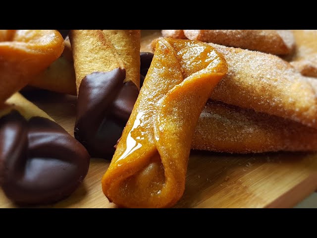 Pestiños de miel caseros, de azúcar y chocolate Receta facil ¿cual prefieres? 