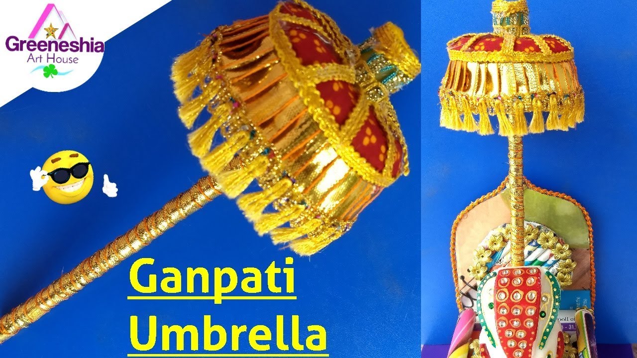 How to make Ganesh umbrella | Ganpati decoration ideas for home | ganpati chhatra making | umbrella 