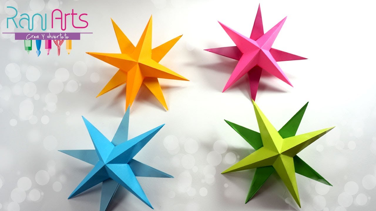 ESTRELLAS 3D de PAPEL (Fácil) - DIY - 3D PAPER STARS (easy) 