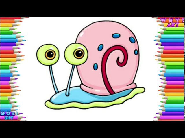 How to Draw Cute Gary Snail - SpongeBob SquarePants Step by Step Easy Drawing Lesson 