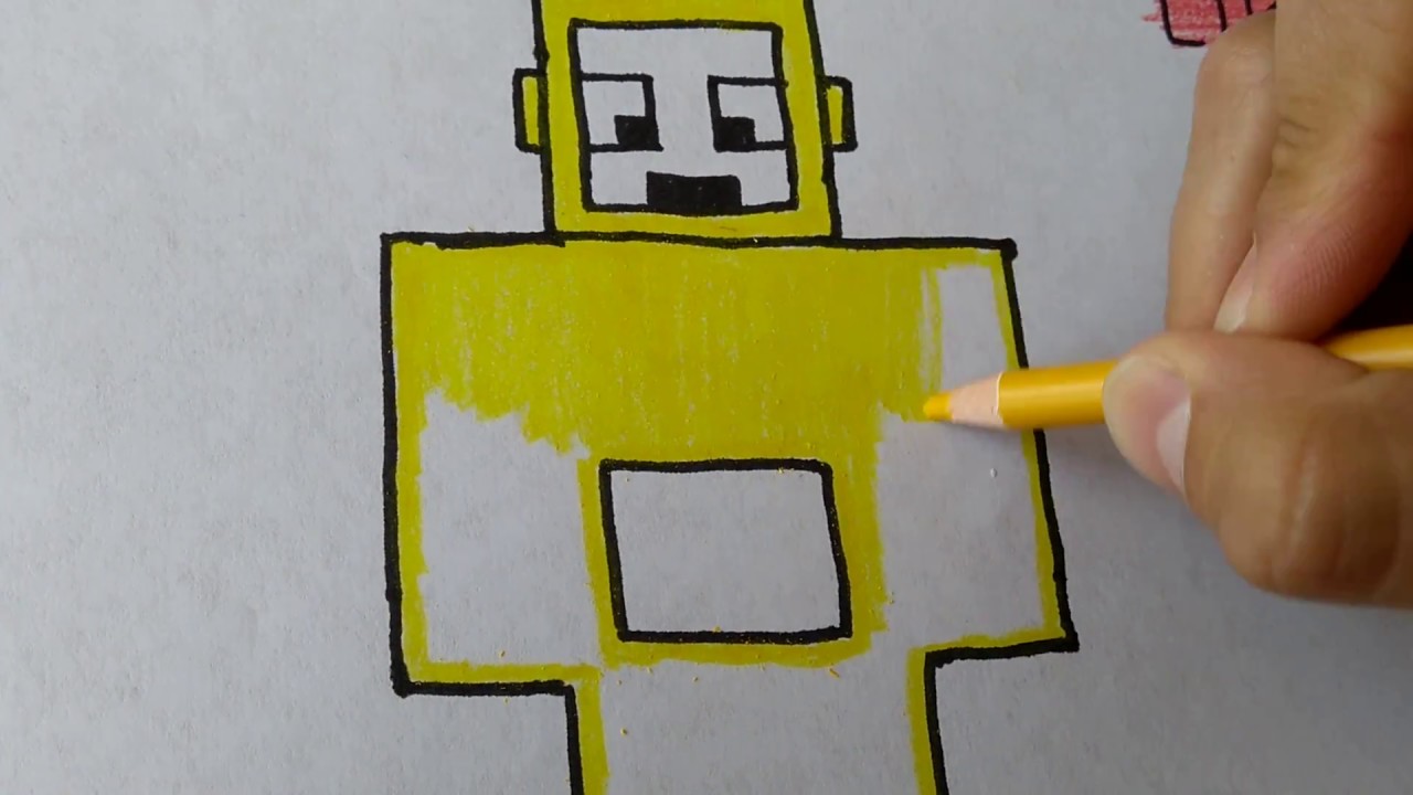 Cómo DIBUJAR y PINTAR a ?LALA la TELETUBBIE versión MINECRAFT/how to DRAW and PAINT Lala from minec 