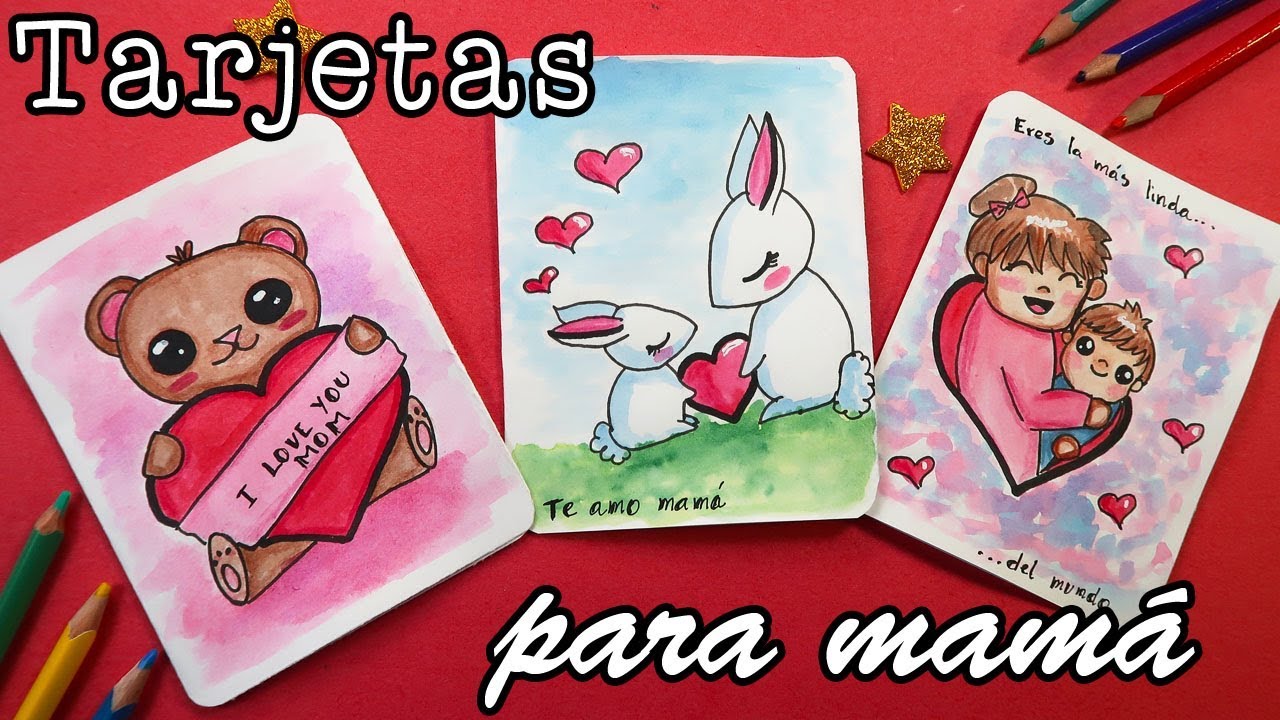 DIBUJA TARJETITAS PARA MAMÁ - Fáciles - DIY - Draw Mother's Day cards. 