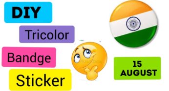 #independencedaycraft2019 /2020 /DIY Independence day badge / How to make tricolor badge / sticker