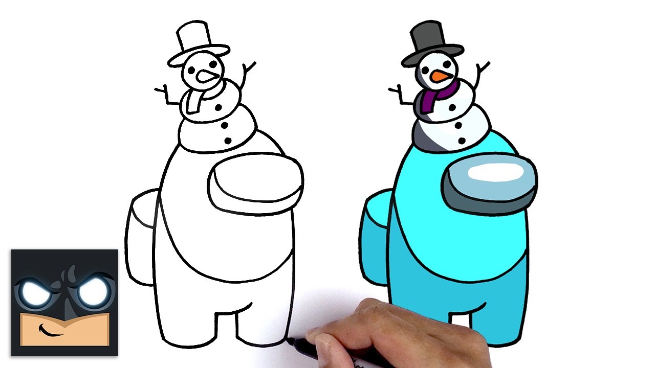 How To Draw Snowman Crewmate | Among Us 