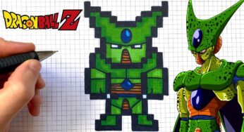 COMO DIBUJAR CELL PIXEL ART DRAGON BALL