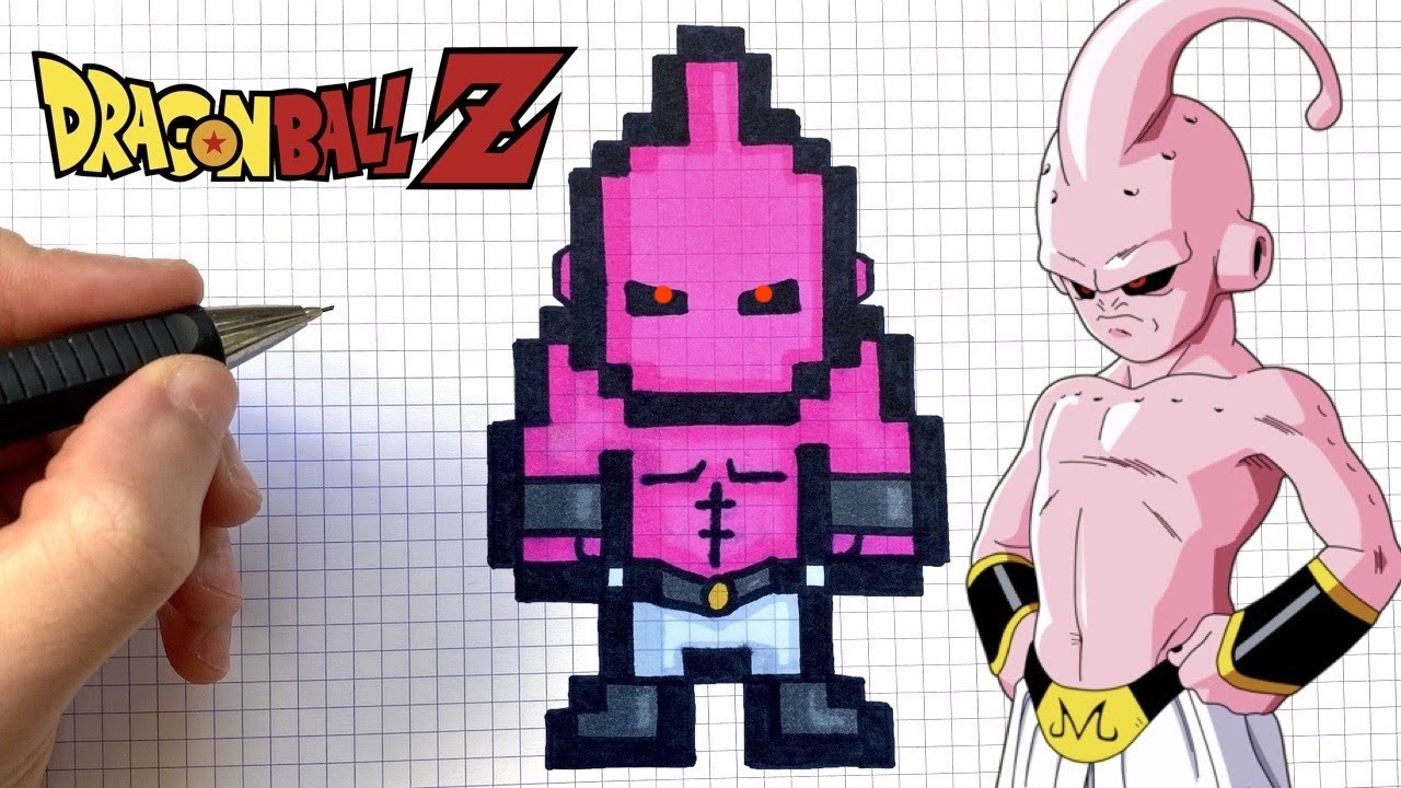 COMO DIBUJAR KID BUU PIXEL ART DRAGON BALL 