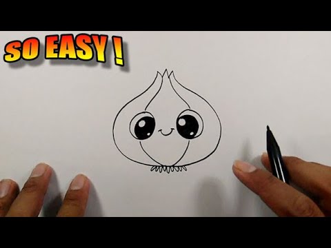 How to draw a cute garlic easy to follow | Simple Drawing 