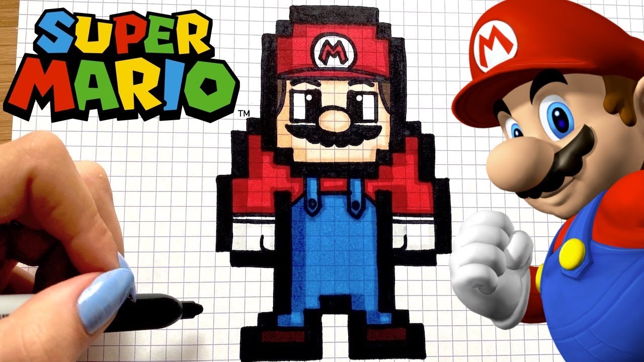 COMO DIBUJAR MARIO PIXEL ART NINTENDO 