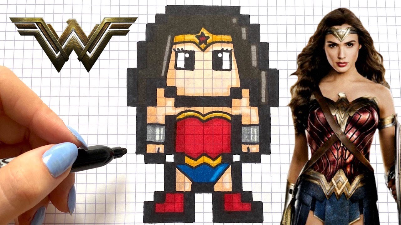 COMO DIBUJAR WONDER WOMAN PIXEL ART DC 