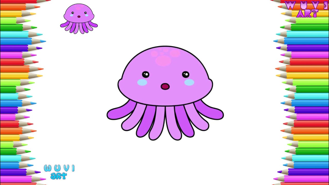 How to Draw Kawaii Octopus Step by Step Easy Cartoon Drawing Tutorial 