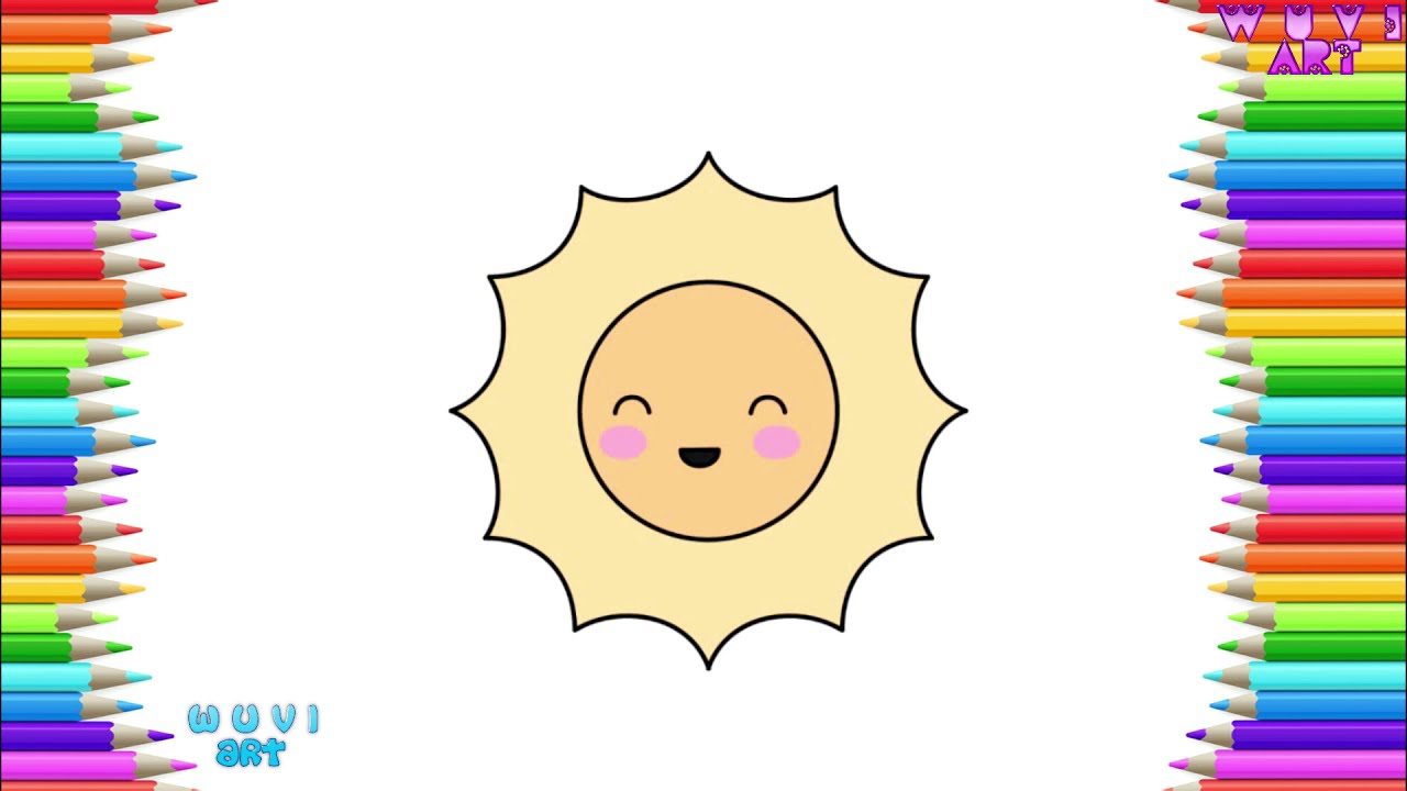 How to Draw Kawaii Sun Step by Step Easy Cartoon Drawing Tutorial 