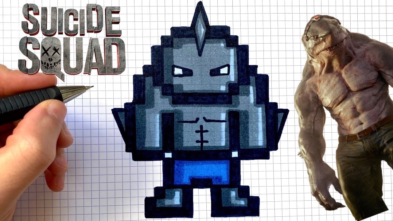 COMO DIBUJAR KING SHARK PIXEL ART DC COMIC 