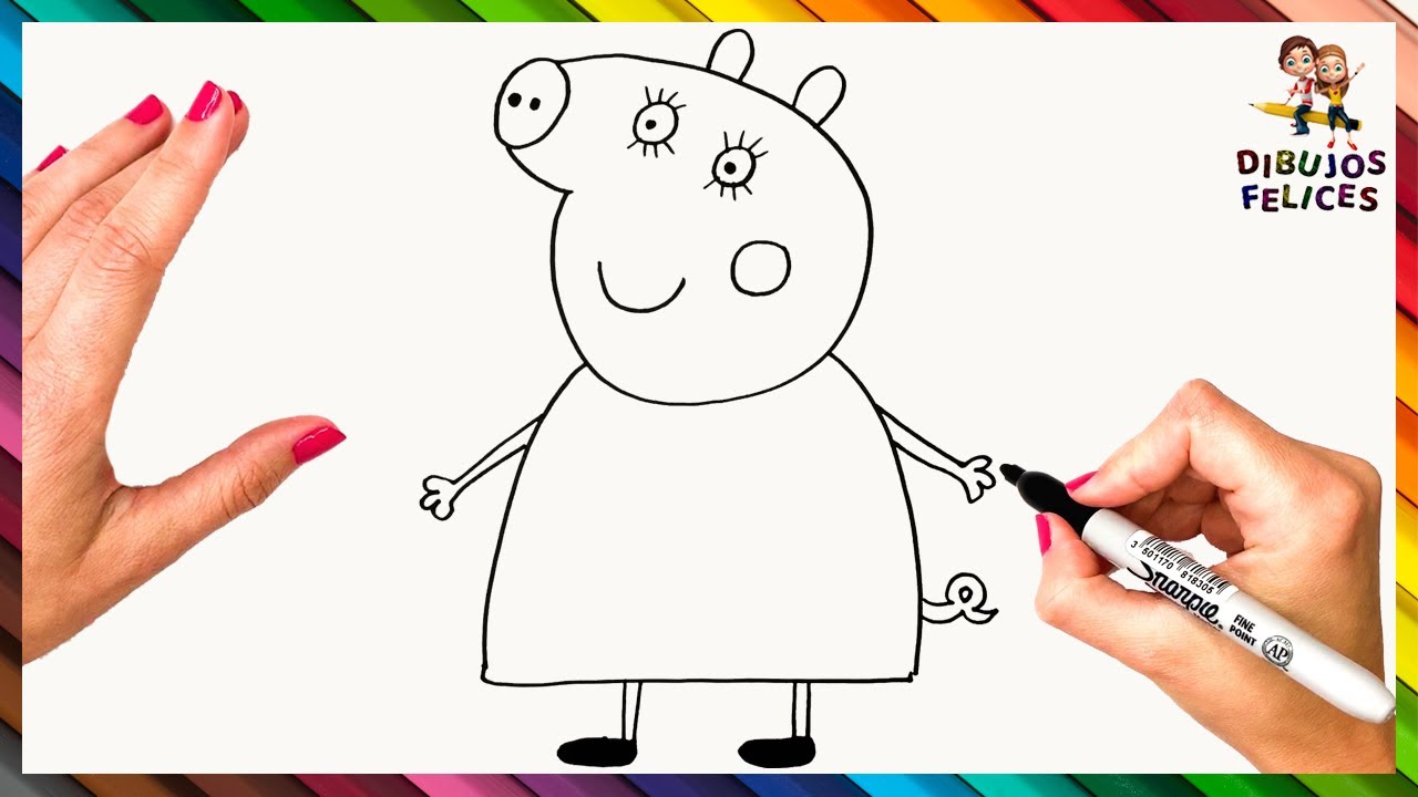 Cómo Dibujar A Mamá Pig De Peppa Pig ? Dibujos Para Niños 1