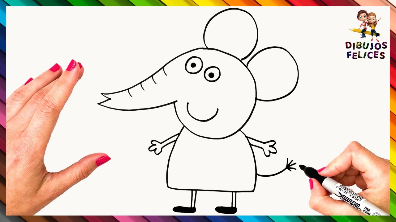 Cómo Dibujar A Emily Elephant De Peppa Pig ? Dibujos Para Niños 1