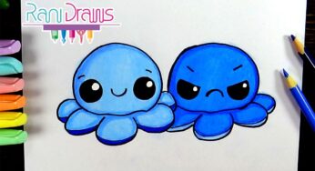 Cómo dibujar PULPITO REVERSIBLE kawaii – How to draw REVERSIBLE OCTOPUS