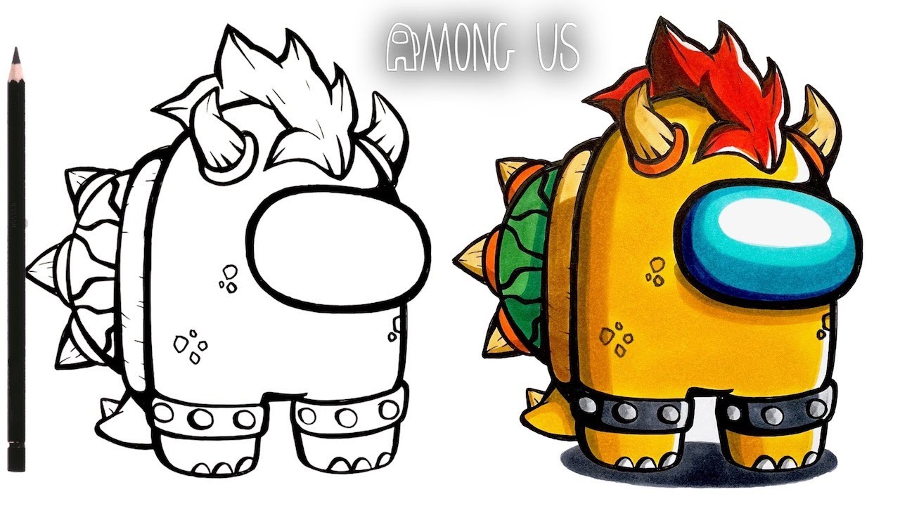 COMO DIBUJAR AMONG US BOWSER 