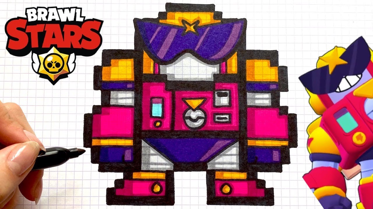 COMO DIBUJAR SURGE PIXEL ART BRAWL STARS 