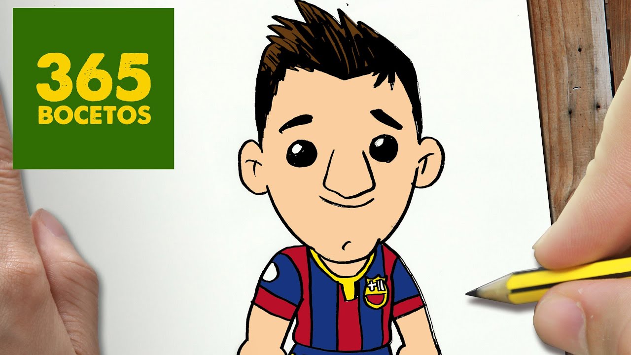 COMO DIBUJAR MESSI KAWAII PASO A PASO - Dibujos kawaii faciles - How to draw a MESSI 