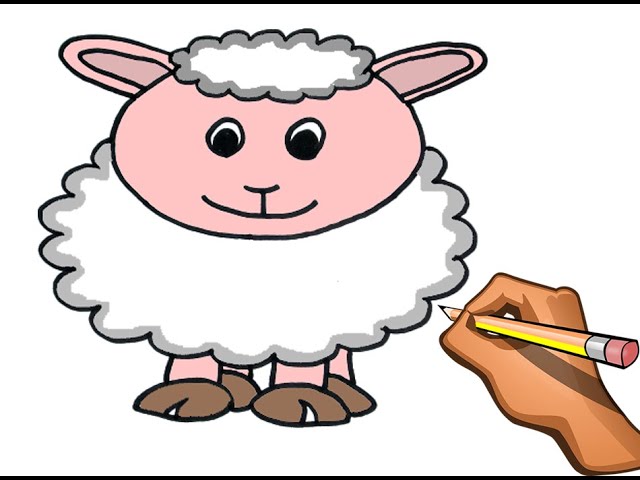 DIBUJO FACIL DE OVEJA / DRAW EASY LAMB STEP BY STEP 