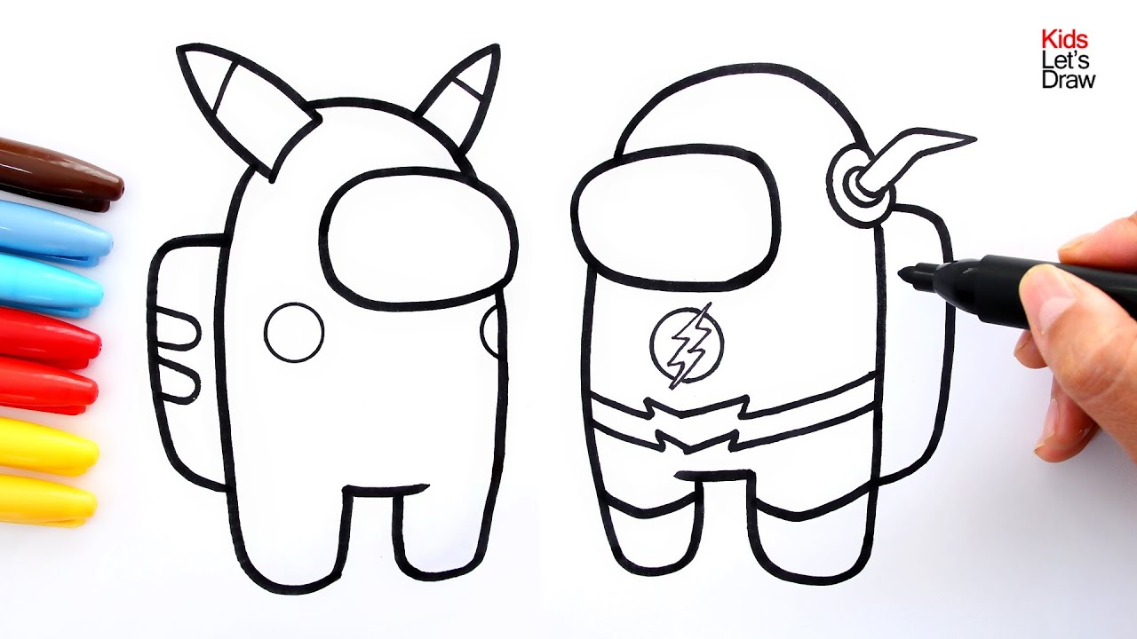 How to Draw AMONG US: Pikachu vs. Flash 