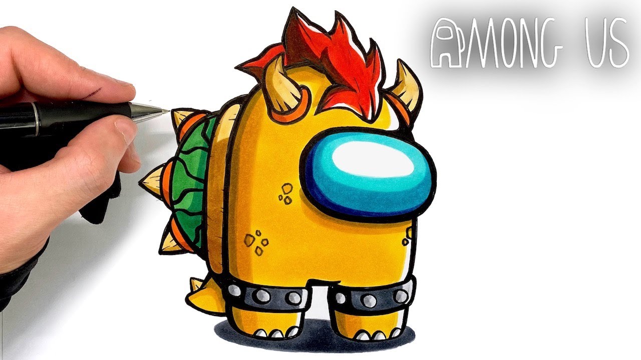 COMO DIBUJAR AMONG US BOWSER COLO 