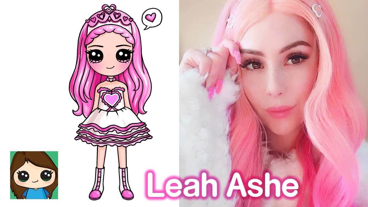 How to Draw Leah Ashe ? Famous YouTuber 