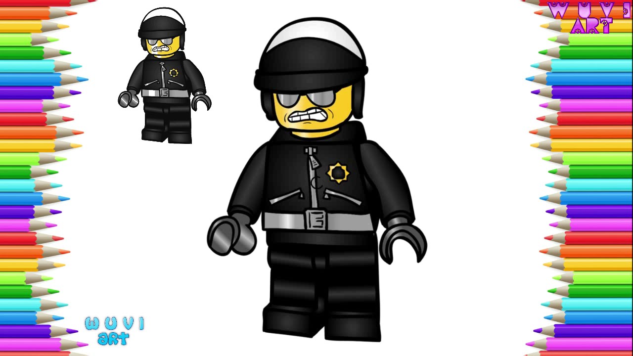 How to Draw LEGO Bad Cop Step by Step Easy Lego Cartoon Drawing Tutorial 