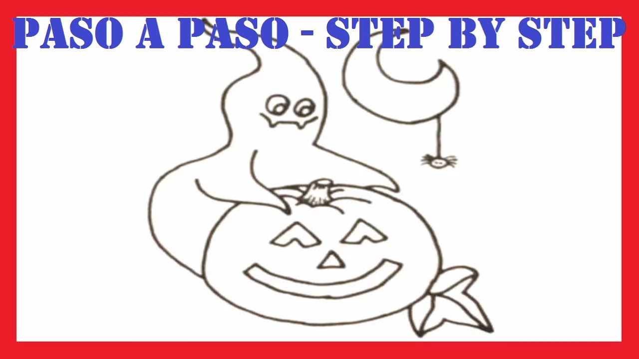 Como dibujar una calabaza encantada l How to draw a haunted pumpkin very fast 
